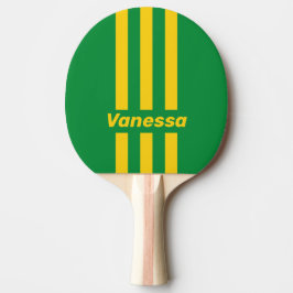 Retro Tropical Palm Three Pin Stripes with Name Tischtennis Schläger