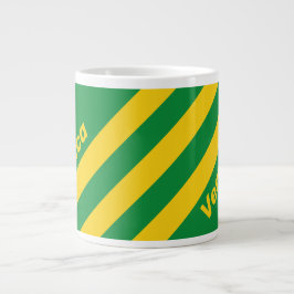 Retro Tropical Palm Three Stripes with Name Jumbo-Tasse