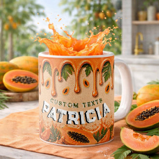 Retro Tropical Party Papaya Fruit Theme Custom Kaffeetasse