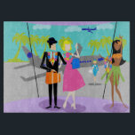 Retro Tropical Vacation Cutting Board Schneidebrett<br><div class="desc">Dieses Retro Tropical Vacation Cutting Board verfügt über einen minimalistischen Cartoon, der von einem ansprechenden Paar zeichne, das die Reise eines Lebens nimmt! Die moderne Szene aus der Mitte des Jahrhunderts ist Set in einem tropischen Flughafen. Herr und Frau Tourist stellen sich vor dem Boden an die Glasdeckenwände. Schließlich wollte...</div>