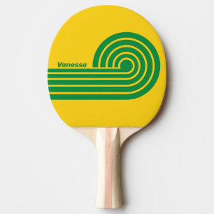 Retro-Tropische Banane-Doppel-Curl-Streifen mit Na Tischtennis Schläger