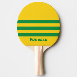 Retro Tropische Banane Drei Quer Streifen mitName Tischtennis Schläger