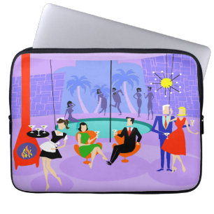 Retro tropische Cocktail-Party-Laptop-Hülse Laptopschutzhülle