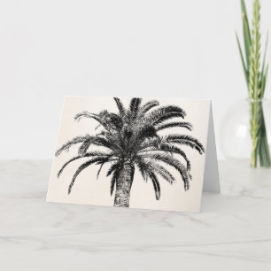 Retro tropische Insel-Palme in Schwarzweiss Karte