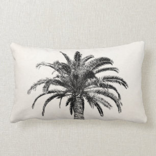 Retro tropische Insel-Palme in Schwarzweiss Lendenkissen