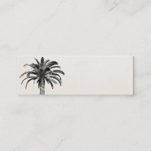 Retro tropische Insel-Palme in Schwarzweiss Mini Visitenkarte