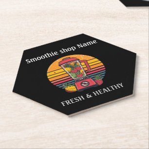 Retro-Tropischer Fruchtsmoothie-Shop Saftbar Untersetzer