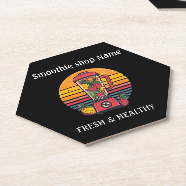 Retro-Tropischer Fruchtsmoothie-Shop Saftbar Untersetzer (angewinkelt)