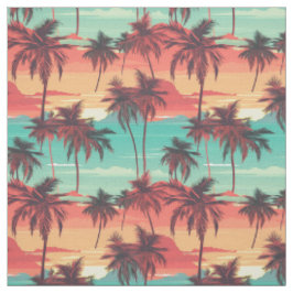 Retro-Tropischer Palmbaum Stoff