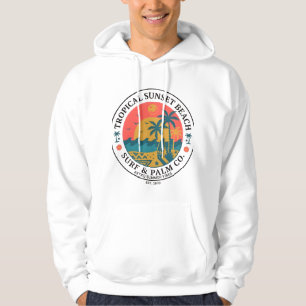 Retro-Tropischer-Sonnenuntergang-Abzeichen Retro-S Hoodie