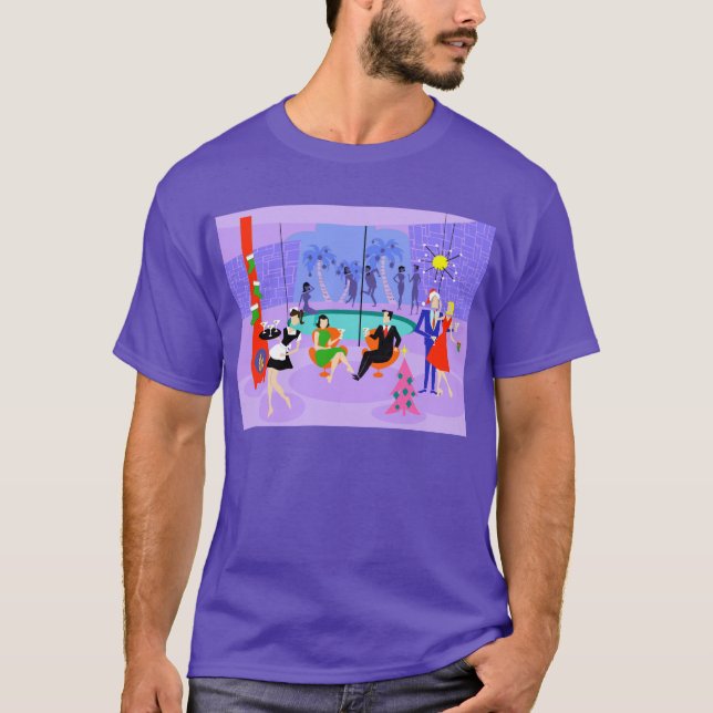 Retro tropischer WeihnachtsParty-T - Shirt (Vorderseite)