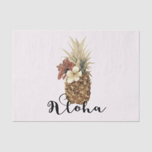 Retro Tropisches Ananas Hibiskus Blumen Aloha Seidenpapier