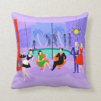 Retro tropisches Cocktail-Partythrow-Kissen