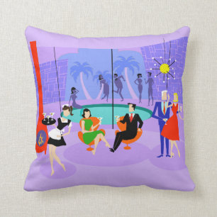 Retro tropisches Cocktail-Partythrow-Kissen Kissen