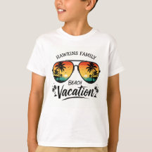 Retro-Tropisches-Strandferien-Grafik-T-Shirt