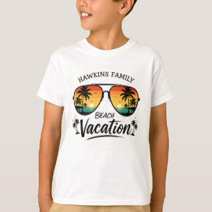 Retro-Tropisches-Strandferien-Grafik-T-Shirt T-Shirt