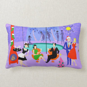 Retro tropisches WeihnachtsPartylumbar-Kissen Lendenkissen