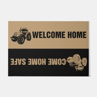 Retro Truck Doormat, Willkommen auf Wiedersehen Fußmatte