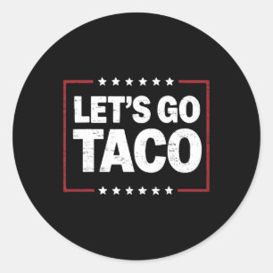 Retro Trump bleibt immer hinter Taco Funn zurück Runder Aufkleber