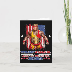 Retro Trump Funny Wrestling Meme Trumpamania 2024 Karte
