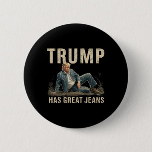 Retro Trump hat großartige Jeans Meme Button