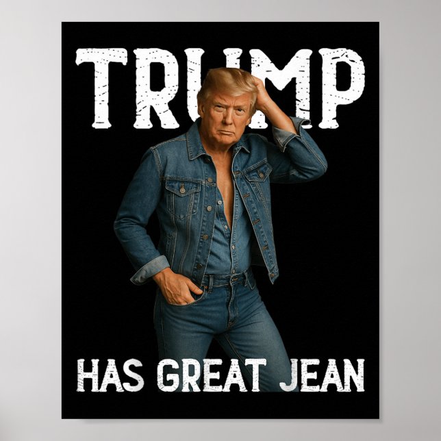 Retro Trump hat große Jeans Meme Poster (Vorne)