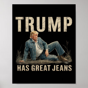 Retro Trump Hat Große Jeans Meme Poster
