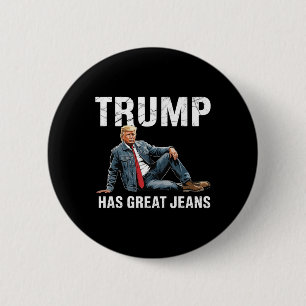 Retro Trump hat tolle Jeans Meme 1 Button