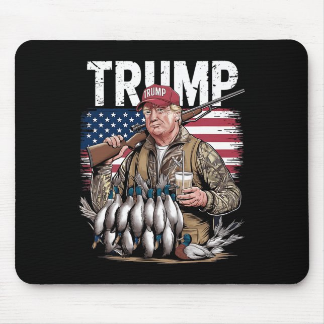 Retro Trump Jagd Duck Hallo Jagd Saison uns F Mousepad (Vorne)