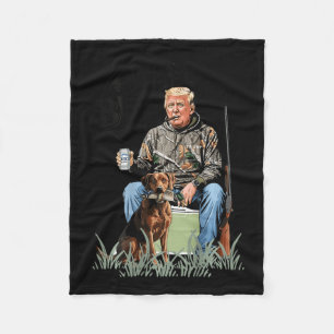 Retro Trump Jagd Hirsch Funny Drink Beer Hunti Fleecedecke