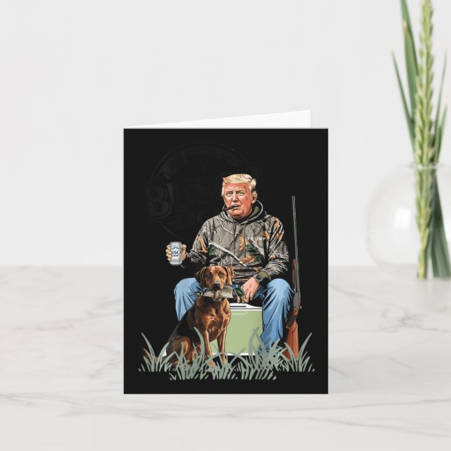 Retro Trump Jagd Hirsch Funny Drink Beer Hunti Karte (Vorderseite)