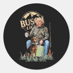 Retro Trump Jagd Hirsch Funny Drink Beer Hunti Runder Aufkleber