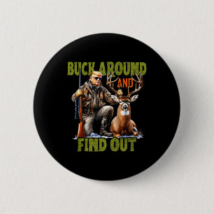Retro Trump Jagdhirsch-Tarnung Lustig um den Bock Button
