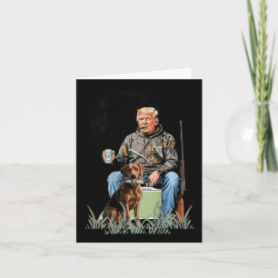 Retro Trump jagt Hirsche Lustig Bier trinken Jagd Karte