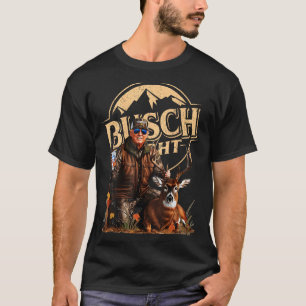 Retro Trump jagt Hirsche lustiges Bier trinkendes T-Shirt
