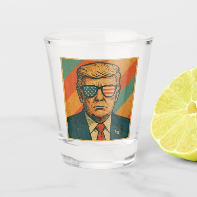 Retro Trump Schnapsglas (Vorderseite)