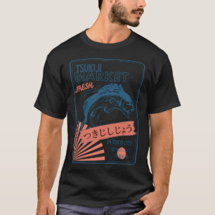 Retro Tsukiji Fischmarkt Tokio Japan T-Shirt