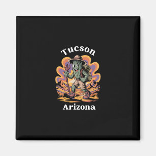 Retro Tucson Arizona Wanderweg-Abenteuer Kaktus Magnet