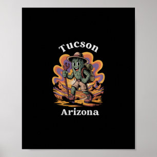 Retro Tucson Arizona Wanderweg-Abenteuer Kaktus Poster