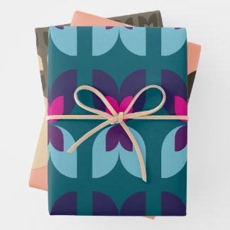 Retro-Tulpen-Herbstfarben-Geschenkverpackungspapie Geschenkpapier Set