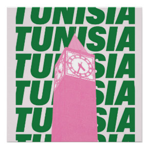 Retro-Tunesien-Uhrposter Vintage Reise-Inspirati Poster