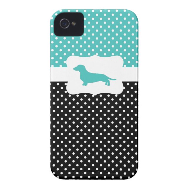 Retro Tupfen w/Dachshund Case-Mate iPhone Hülle (Rückseite)