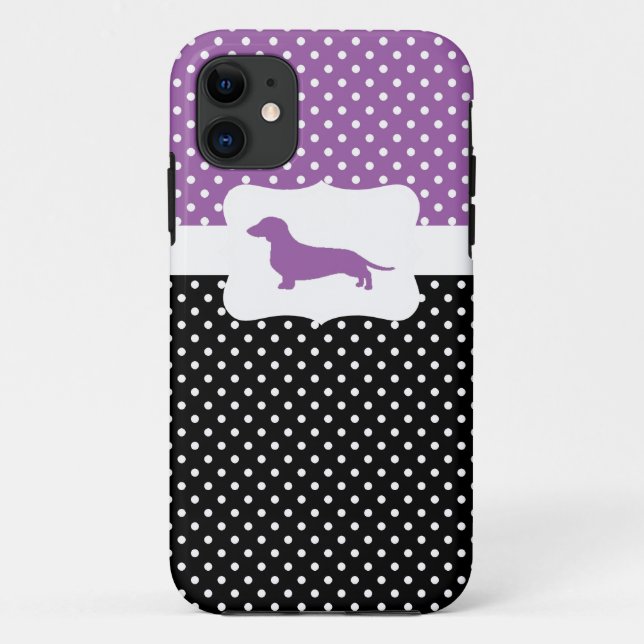 Retro Tupfen w/Dachshund Case-Mate iPhone Hülle (Rückseite)