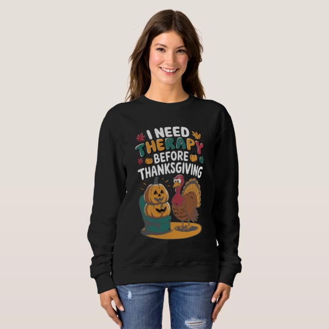 Retro Turkey Therapy  Sweatshirt (Vorne ganz)