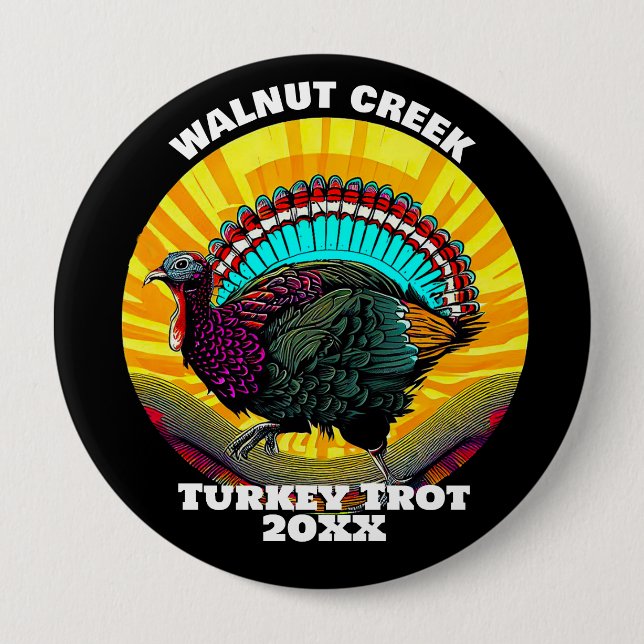 Retro Turkey Trot Button (Vorderseite)