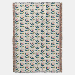 Retro Türkis-Blumenmuster Decke