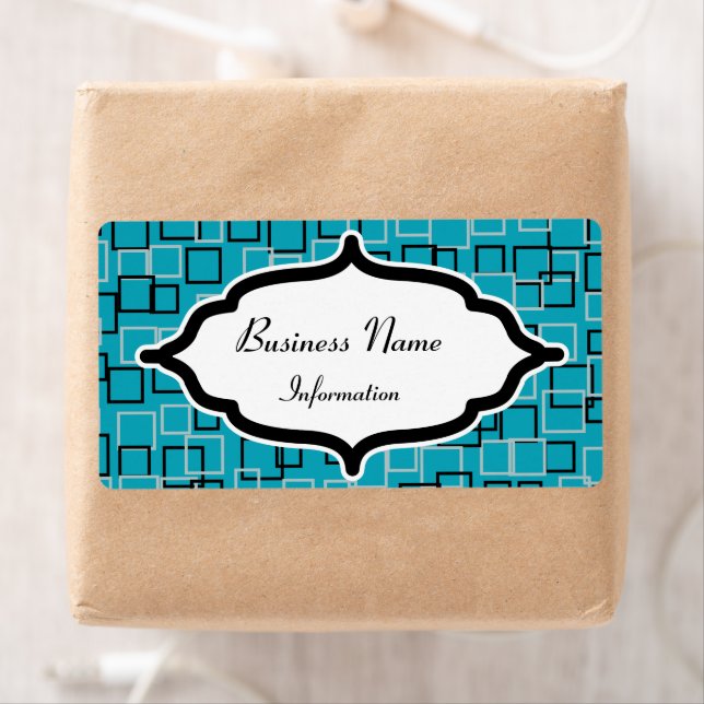 Retro Türkis Custom Labels (Insitu)