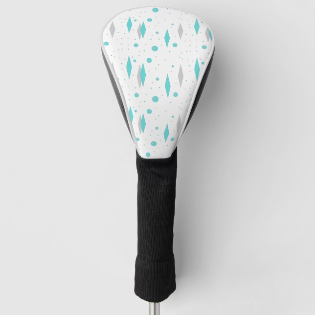 Retro Türkis-Diamant u. Golf Headcover (Vorderseite)