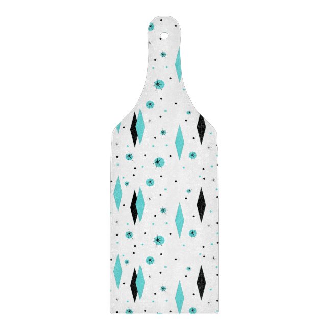 Retro Türkis-Diamant u. Schneidebrett (Vorderseite)