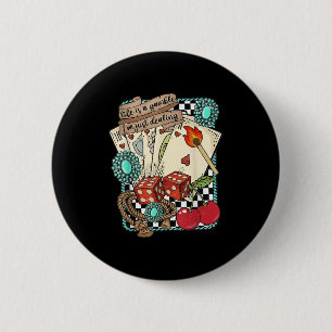 Retro Türkis Western Wilder Westen Cowboy Cowgirl  Button